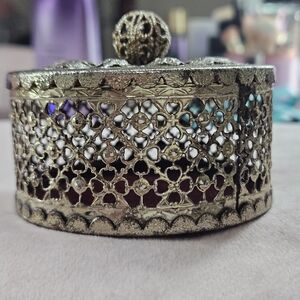 Ornate Silver Decorative Box Trinket Box Jewelry box